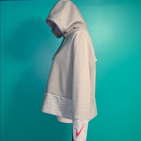 Nike Women’s Gray Dri Fit Quilted Hoodie Medium - Picture 3 of 8